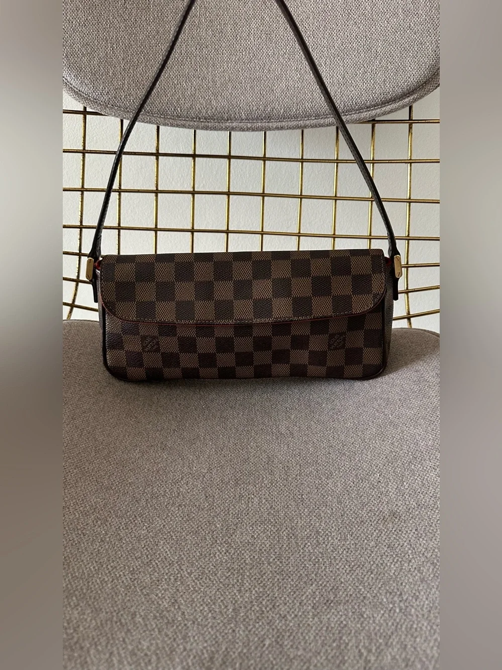 Louis Vuitton Damier Ebene Recoleta Shoulder Baguette - Dark Brown